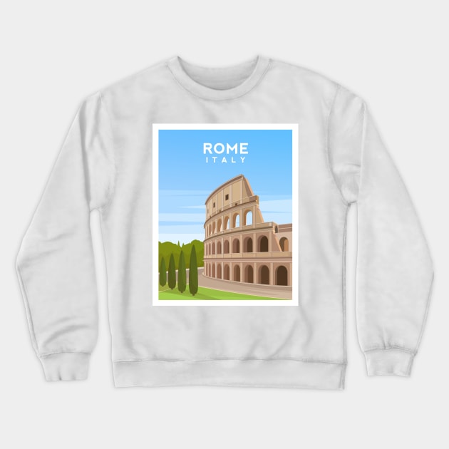 Rome, Italy - The Colosseum Crewneck Sweatshirt by typelab